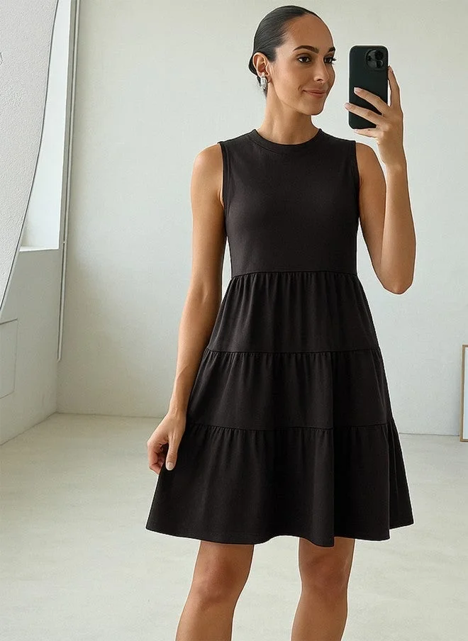 ساسافراس فستان تي شيرت أسود للنساء